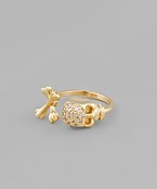  Skull & Pave Bones Ring