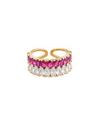  Pave Glass Open Ring