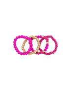  Beaded 4 Row Multi Ring Set
