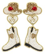  Cowgirl Boots & Hat Earrings