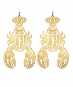  Brass Lobster Filigree Earrings