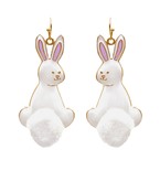  Easter Rabbit Pom Pom Earrings