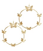  Butterfly Deco Wire Circle Earrings