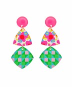  Geometric Spring Print Earrings
