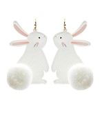  Easter Bunny Pom Pom Earrings