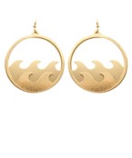  Wave Two-tone Metal Circle Earrings