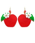  Glitter Apple Dangle Earrings