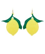  Glitter Lemon Earrings