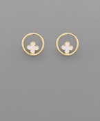  Clover Epoxy & Circle Earrings