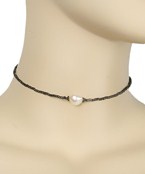  Pearl & Seed Beaded Choker