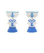  Marine Uniform Clay Earrings