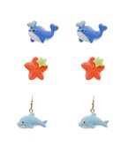  Sea Life 3 Piece Clay Earring Set
