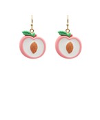  Peach Enamel & Clay Earrings