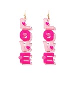  LOVE Glitter Letter Earrings