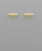  Crystal Winged Bee Studs