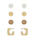  Leopard Printed Metal Earring Set