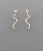  CZ Snake Earrings