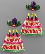  HAPPY BIRTHDAY Cake Earrings