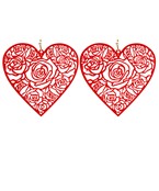  Rose Heart Filigree Earrings