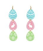  3 Easter Egg Filigree Drop Earrings