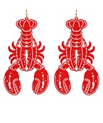  Lobster Color Coated Filigree Earrings