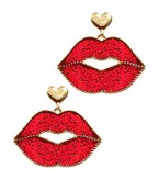  Glitter Heart & Lip Dangle Earrings