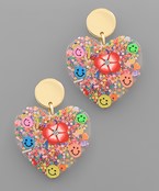  Glitter Heart Resin Drop Earrings