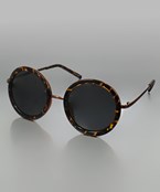  Leopard Circle Frame Sunglasses