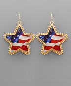  Patriotic Flag Star Earrings