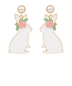 Bunny with Flower Crown Earrings