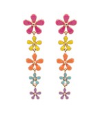  Linear Flower Earrings