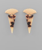  Acrylic Spike with Shell Post Earrings