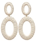  Raffia Wrapped Oval Earrings