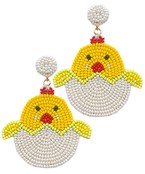  Beaded Hatching Chick Earrings
