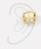  Crystal & Horse Bit 3 Row Ear Cuff