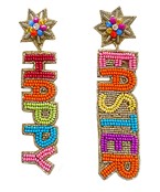  Beaded HAPPY EASTER Earrings