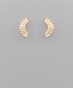  Pave Baguette Glass Arch Earrings