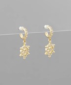  CZ Wheel Of Ship Dangle Hoops
