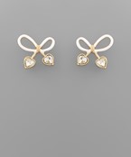  Ribbon & Glass Heart Earrings