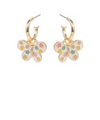  Floral Butterfly Dangled Hoops