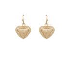  Scratched Metal Heart Dangle Earrings