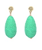  Raffia Wrapped Dangle Earrings