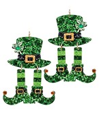  Glitter St. Patrick's Hat & Legs Earrings