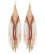  Seed Bead Rhombus Fringe Earrings