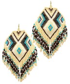  Seed Bead Pentagon Tassel Earrings