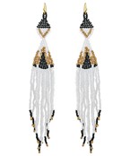  Seed Bead Fringe Long Earrings