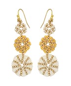  Seed Bead Disk Drop Earrings