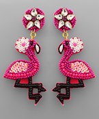  Flamingo & Flower Earrings