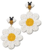  Beads Bee & Daisy Dangle Earrings