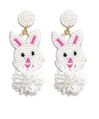  Easter Bunny Pom Pom Earrings